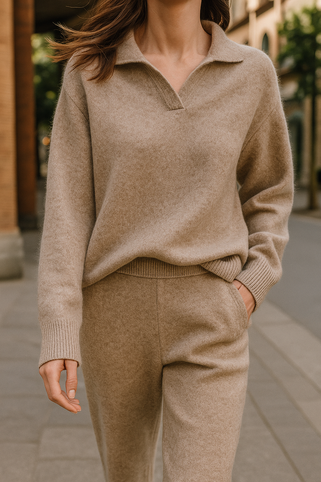 Aurelle Polo Knit Set