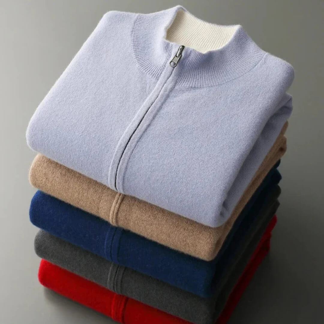 Leonardo Cashmere Zip Cardigan