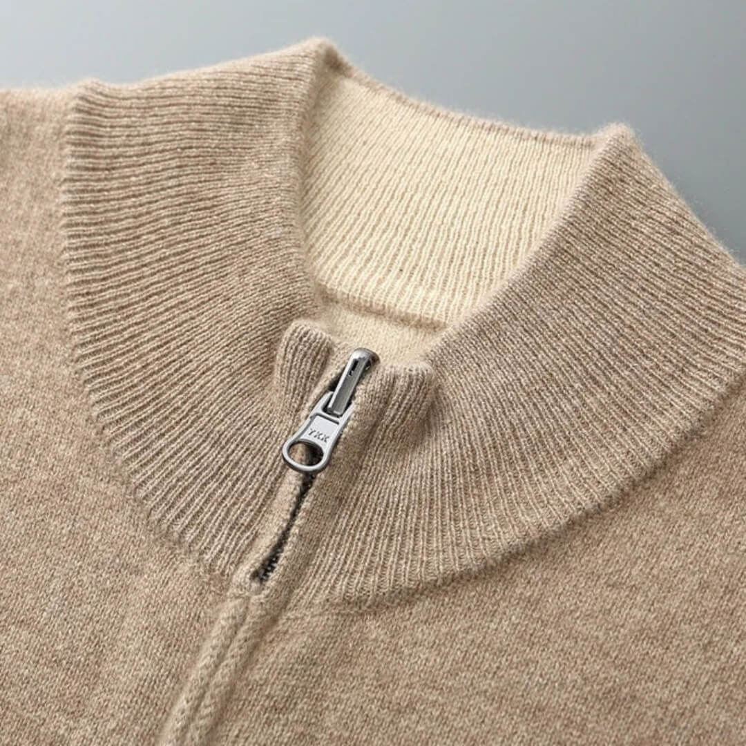 Leonardo Cashmere Zip Cardigan