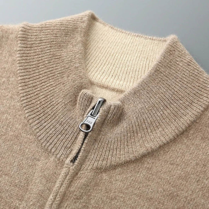 Leonardo Cashmere Zip Cardigan