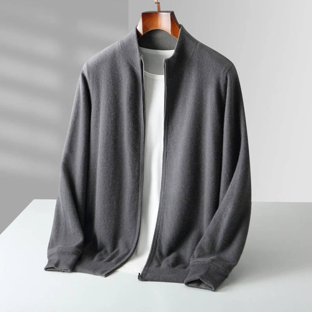 Leonardo Cashmere Zip Cardigan