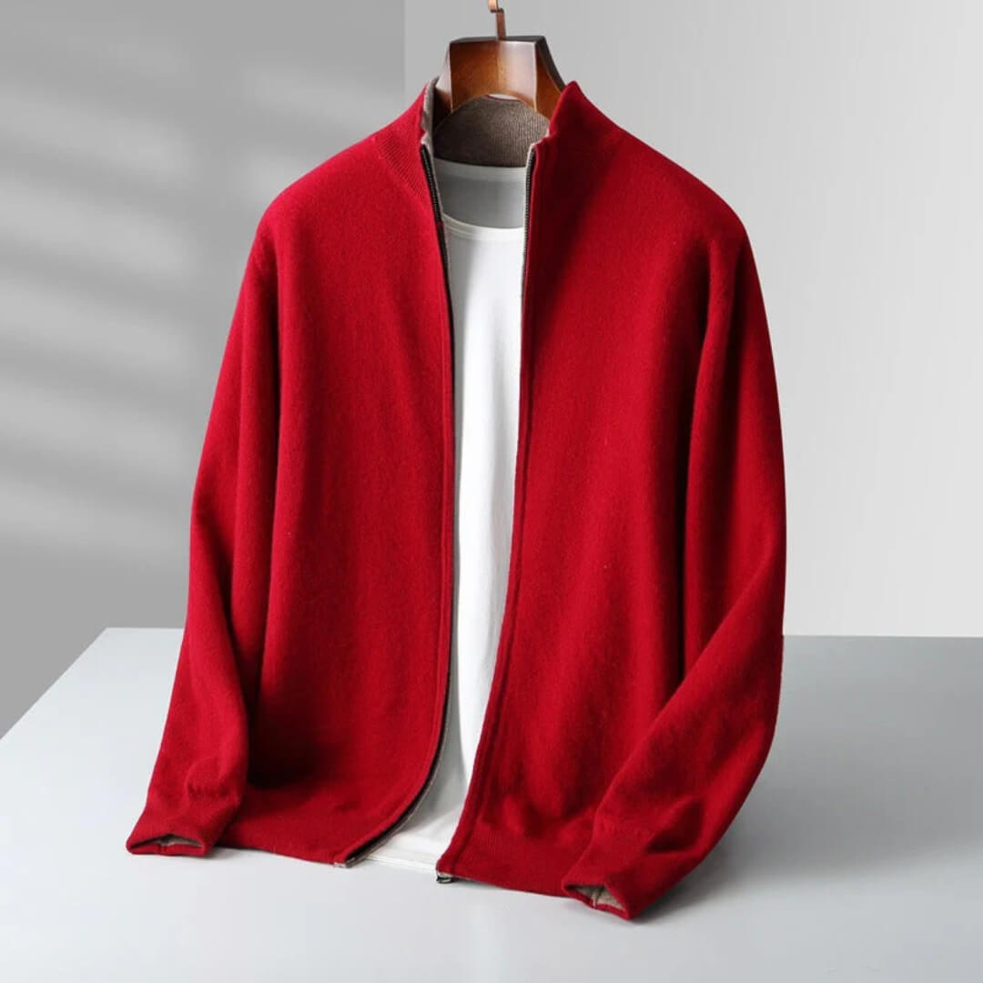 Leonardo Cashmere Zip Cardigan